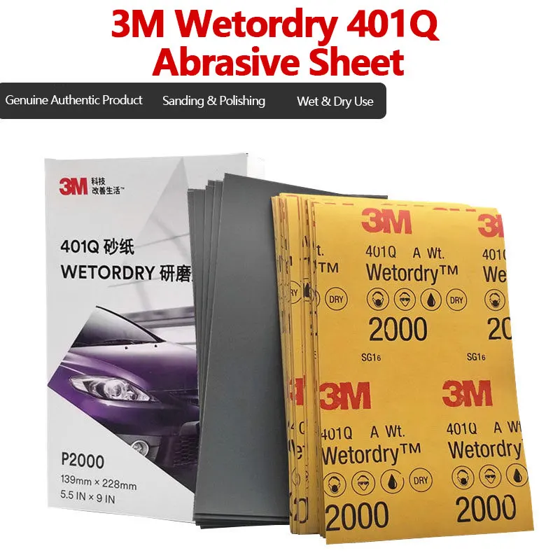3M 401Q Wet & Dry Sandpaper (1500 / 2000 / 2500 Grit)