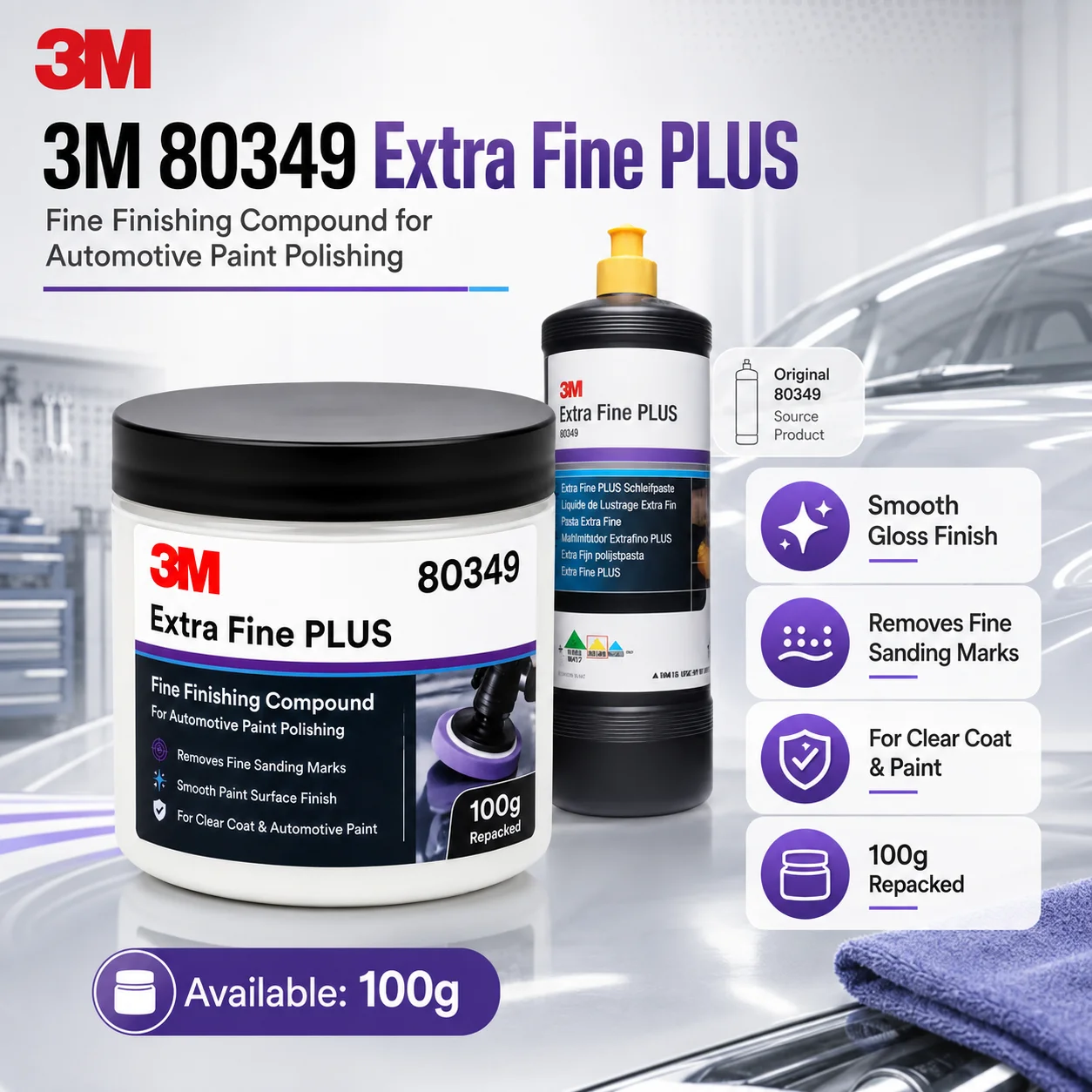 3M 80349 Extra Fine PLUS Compound (100g)