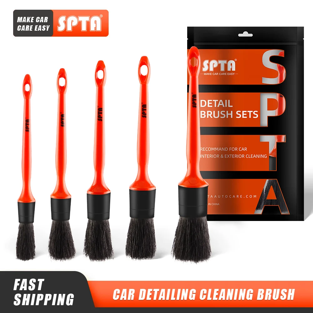 SPTA Natural-Bristle Detail Brush Set (5 pcs)